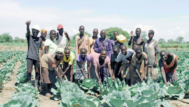 Group members after weeding cabbage